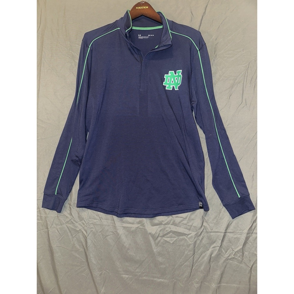 Under Armour Notre Dame 1/4 Zip Men's Medium‎ Green Blue Fighting Irish NCAA
